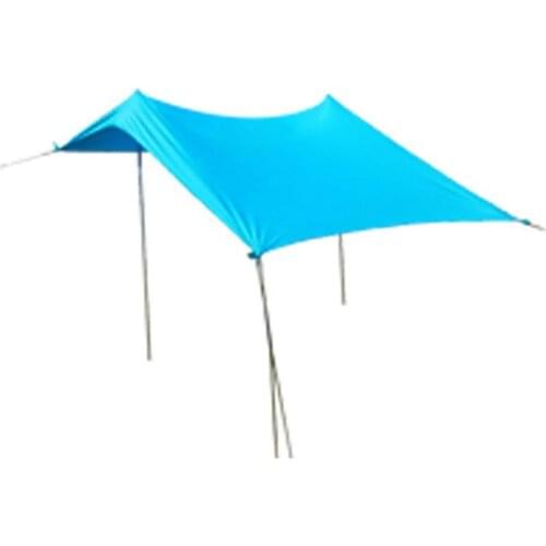 Beach Awning Sunscreen Canopy Outdoor Fishing Camping Awning Beach Tent Sun Shade Canopy Sun Shelter With 2 Poles And 4 Sandbags