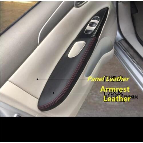 Microfiber Door Panel Armrest Leather Protective Cover For Nissan sylphy / Sentra 2014 2015 2016 2017 2018 car interior