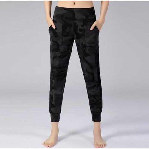 Women workout leggins Fitness Jogger yoga sport 4-way Stretch Leggings with two side pockets Ankle-Length gym Pants