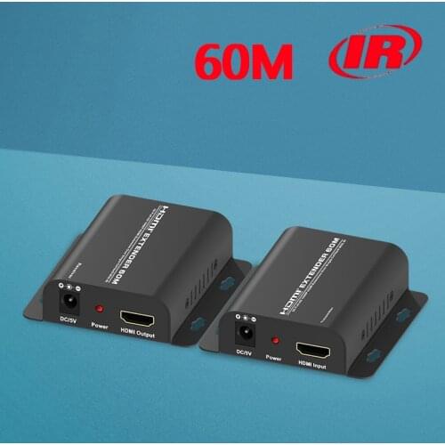 1080P HDMI Extender 60M Over Single rj45 Cat6/ 7 Ethernet Cables With IR Function Rj45 Transmitter TX/RX Extender Support EDID