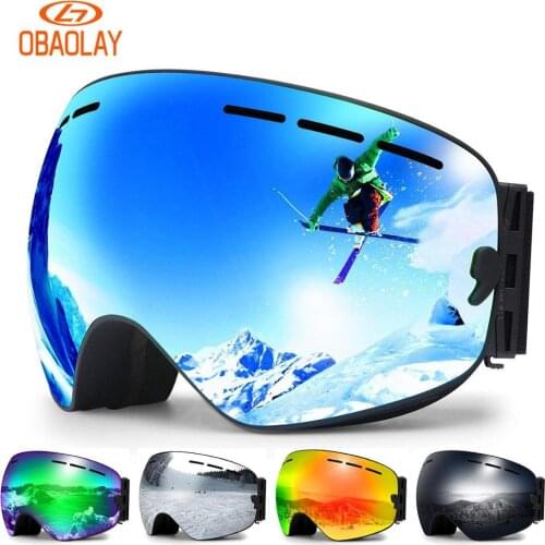 2019 Ski goggles double layers UV400 anti-fog big ski mask glasses skiing men women snow snowboard goggles mens mask for sun