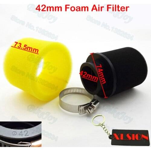 42mm Performance Foam Air Filter Yellow For GY6 50cc 70cc 110cc 125cc Dirt Pit Bike ATV Quad Go Kart Buggy Moped Scooter Motor