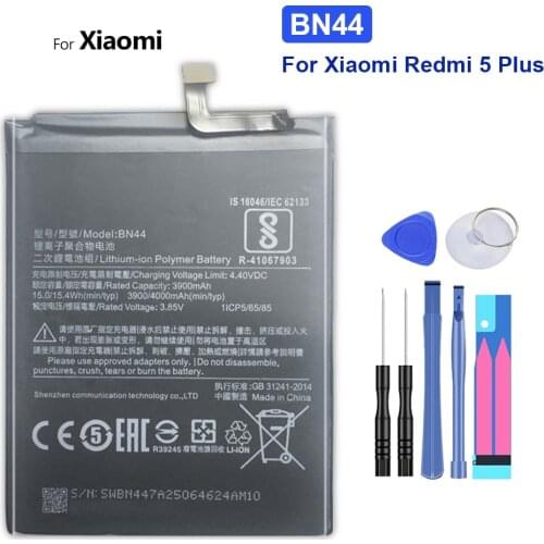 BN44 Replacement Battery For Xiaomi Redmi 5 Plus Xiao mi Redrice 5 Plus BN44 Bateria 4000mAh +Tracking Number