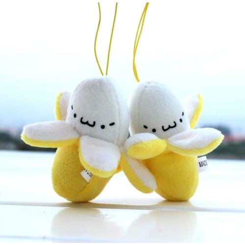 Cute Cell Phone Strap Charm Mobile Phone Skinned banana Plush Doll Phone Strap Pendant Cellphone Decoration Accessories