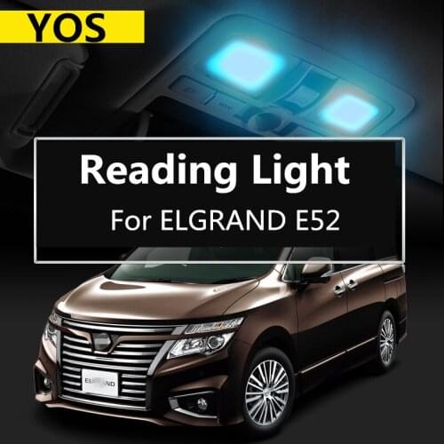Car Reading Light LED Ceiling Light Indoor Interior Light Door Light 12V 5300K 12W Refit For ELGRAND E52 2010-2019