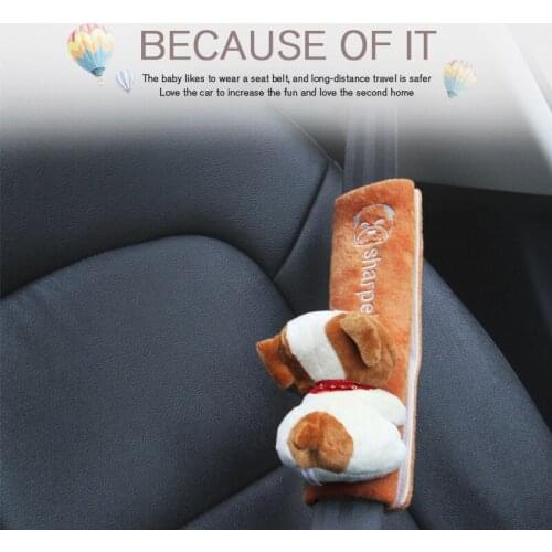 Cute Animal Car Seat Belt Covers Soft Flannel Universal Car Seat Belt Shoulder Strap Pad Car Accessories for Girls Car Interior
