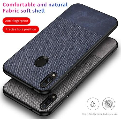 For Xiaomi Mi 8 Lite 8Se A1 A2 Case Soft TPU edge+Cloth texture Skin Back Cover case for xiaomi mi mix 2S 3 Max 3 Pocophone F1
