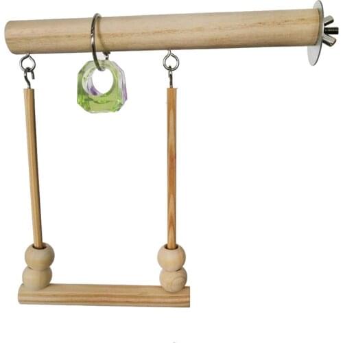 Parrot Toy Wooden Swinging Trapeze Bird Cage Budgie Canary Toy accesirios para aves