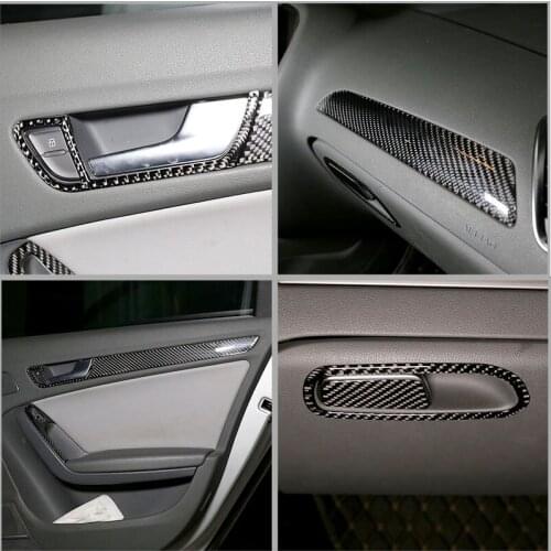 For Audi A4l/A5 2009-2016 Car Interior Modification Decorations Real Carbon Fiber (Soft) Car Accessories (Left Titanium)