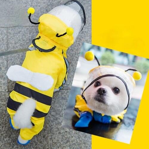 Pet dog raincoat dog face pet clothes jumpsuit waterproof dog jacket dog waterproof clothing pet coat dog raincoat