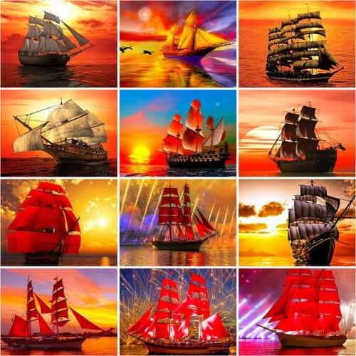 Evershine 5D DIY Diamond Painting Cross Stitch Landscape Diamond Embroidery Ship Rhinestone Pictures Home Decoration