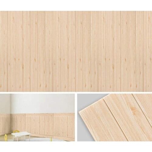 Imitation Wood Grain Wallpaper Waterproof Pe Foam Self-Adhesive Wall Sticker Wall Panel for Home Interior Wall sticker Decor