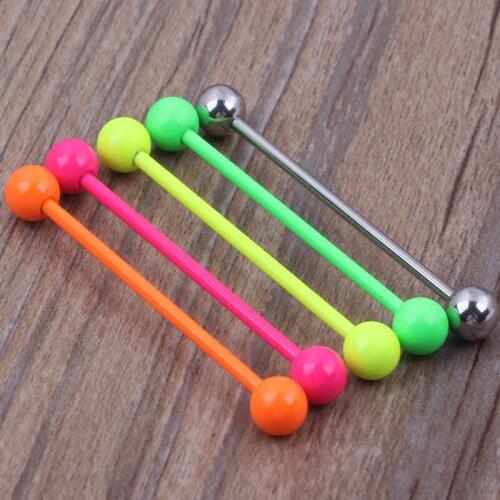 JUNLOWPY 14G Surgical Steel Industrial Barbell for Women Men Cartilage Earring Sexy Body Piercing Jewelry 1 1/2 Inch 38mm 100pcs