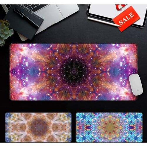 Space Mandala Computer Laptop Mouse Mat Computer Gaming Mousepad Anti-slip Natural Rubber with Locking Edge Gaming Mouse Mat