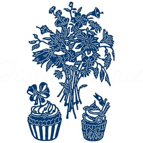 Cup Cakes Flower Bouquet Metal Cutting Dies for DIY Scrapbook Album Chritmas Card Decorative Craft Embossing Die New 2019