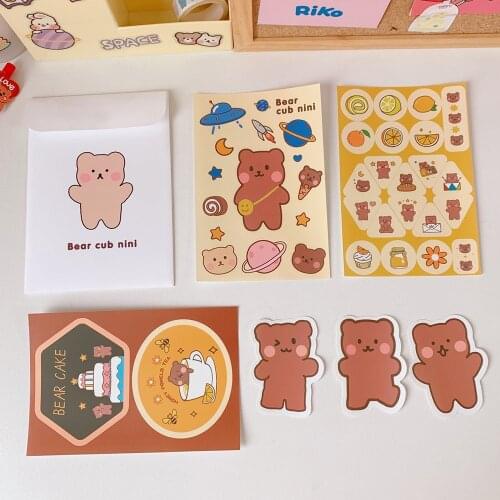 Kawaii Cartoon Cute Animal Sticker Journal Stickers Set Decorate Decals DIY Scrapbook School Stationery Supplies Wholesale