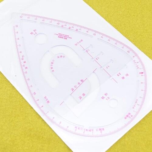 Multi-purpose Sleeve Curve Ruler Pocket Collar Draw Line Clothing Yardstick Ruler Clothes Designer Sewing Tailor Proofing Ruler