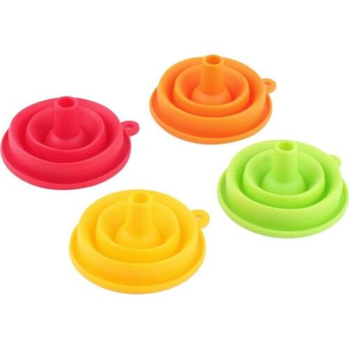 Fashion Hot Mini Silicone Gel Foldable Collapsible Style Funnel Hopper Kitchen cooking tools