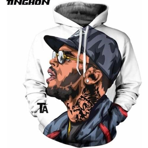 Fashion jumper 3D Hoodies Cartoon characters singer Chris Brown Print Women/Men Hoodie Sweatshirt Top Plus Size XS 6XL 7XL