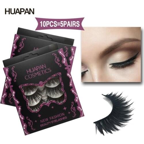 10PCS=5Pairs In One Box New 3D Fashion Beauty Eyelashes Hand Made Natural Long Thick False Eyelash Makeup Extension Tool Beauty
