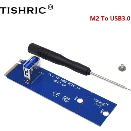 TISHRIC NGFF M.2 Key M2 To PCIE 4x 1x Slot Male To Female Card Riser Converter PCIE Adapter Multiplier For BTC Miner Machine
