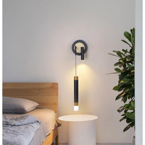 Bedroom Bedside Wall Lamps Modern Minimalist Personality Creative Living Room TV Background Long Line Small Chandelier Spotlight