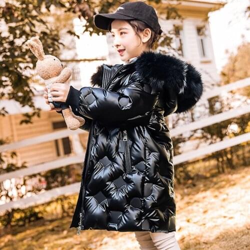 New Childrens Winter Down Jacket for girls waterproof Coat Thicken snowsuit Kids clothes waterproof parka real Fur 5-14Yrs