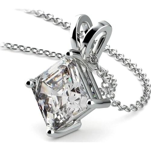 Huitan Luxury AAA Cubic Zirconia Square Necklace for Women High-quality Silver Color Accessories Wedding Engage Fashion Jewelry
