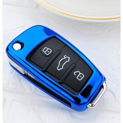 Tpu car key case cover for audi a3 8p 8v a4 b7 b8 b5 b9 a1 a5 q7 q5 a6 4f c6 c5 c7 c4 tt q3 s3 a7 a8 c4 tt 8n shell covers