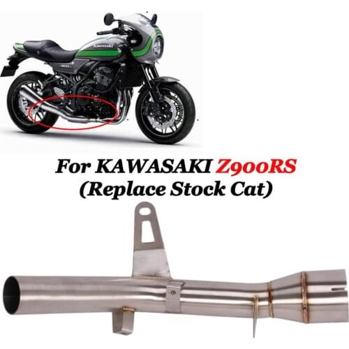 Delete Catalyst for Kawasaki Z900RS Motorcycle Exhaust Pipe Stainless Steel Middle Link Pipe Slip On Original Muffler Heat Guard