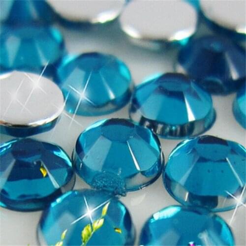 2-12MM DIY Bling Zircon blue Color Round Acrylic Rhinestones Flatback Acrylic Stones no Glue for Hand Craft Arts Decoration