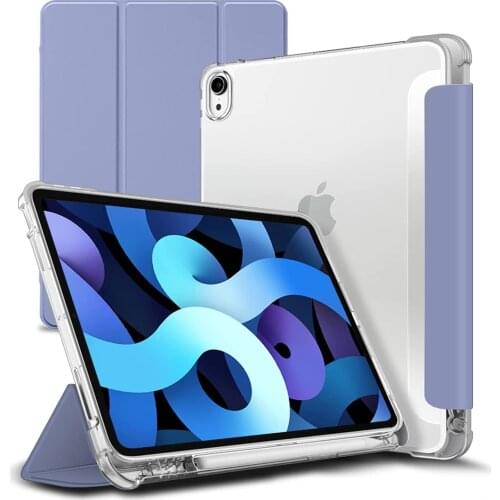 For iPad Air 4 Smart Casr with Pencil Holder for iPad Pro 11/10.5 Hard Transparent Cover for iPad 10.2/9.7 Protective Shell