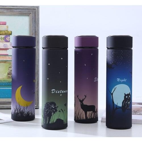 Stainless Steel Vacuum Thermos Bottle Vacuum Straight Cup Lovers Cartoon Animal Cup Keep Cold Water Cup Coffee Thermos Termos