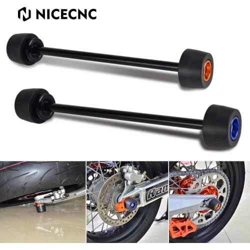 Rear Axle Slider Guard Crash Pads Protector For KTM 990 Adventure Baja Blue Dakar R S White LC8 adv SMR SMT Supermoto SuperDuke