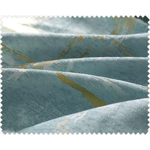 Nordic geometric Thicke Jacquard blue line livingroom bedroom shading blackout curtain M643