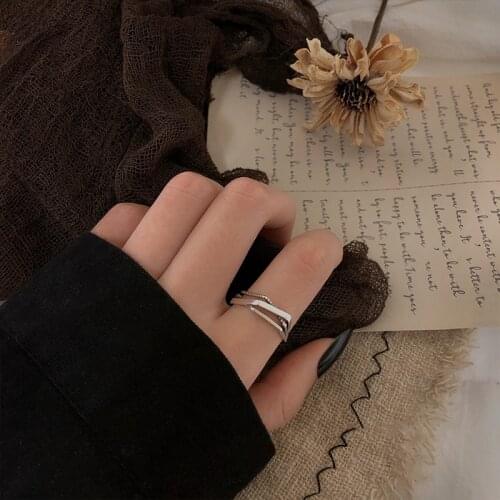 Vintage Twist Multi-layer Adjustable Thai Silver Color Rings For Women Ladies Small Fashion Finger Jewelry Gifts SR2248