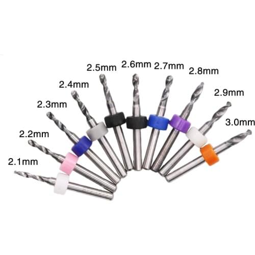 10pcs/Set 2.1mm to 3.0mm PCB Mini Drill Bit Tungsten Steel Carbide For Print Circuit Board CNC Drill Bits Machine