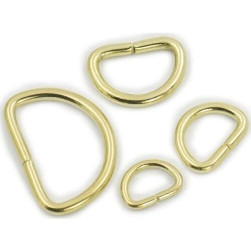 10 Pcs / Lot Brass Non Welded 16mm 21mm 26mm 40mm Dee Rings Webbing D Buckle Bag