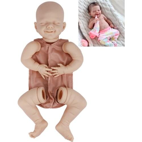 2020 New Bebe Reborn 20inch Lifelike Newborn Baby Unpainted Unfinished Doll Parts DIY Blank Doll Kit Sleeping April Vinyl Doll