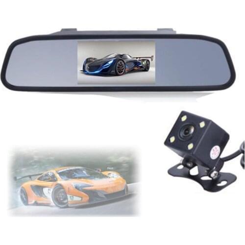 4.3' HD Car LCD Display Rear View Mirror Monitor For Reversing Camera Night Vision Kit & Car DVD VCR Auto Parking Assistance
