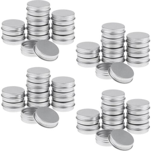 40pcs 15ml Empty Screw Lid Aluminium Cosmetic Pots Lip Balm Jars Candle Tins