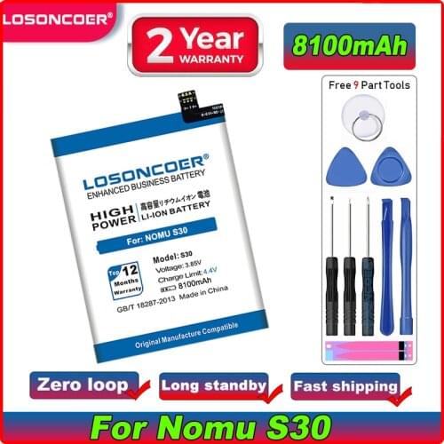 LOSONCOER S30 7250mAh Battery For Nomu S30 Mobile Phone Battery