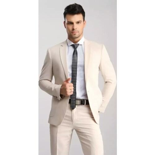 White Business Men Suits for Wedding Evening Party Blazer 2020 Notched Lapel two Piece Groom Tuxedos Jacket Pant