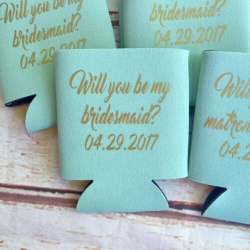 Csutomize wedding bridesmaid proposal gifts Drink Coolers Bachelorette Survival Kit ,Bottle Beer Can Holders Beverage Insulators