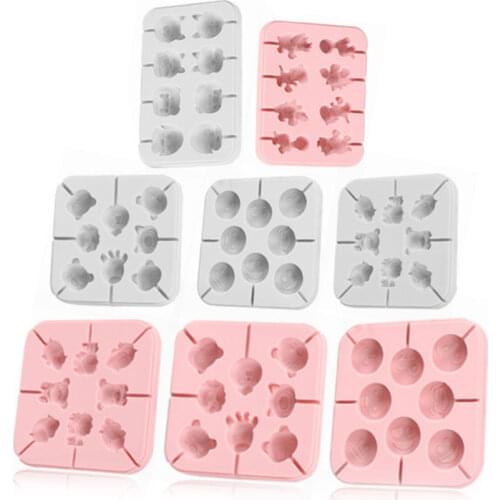 Cartoon Dinosaur Shape Lollipop Silicone Mold DIY Chocolate Candy Fudge Cake Decorating Mold Kitchen Baking Appliance Bakeware