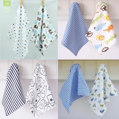H10 free shipping boy Baby small square newborn baby feeding towel Cute animals two pieces of cotton cloth gauze small square