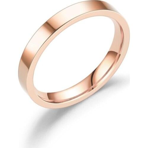 2021 trend Korean version of simple 3/4/6mm fine couple ring female fashion stainless steel wedding ring jewelry