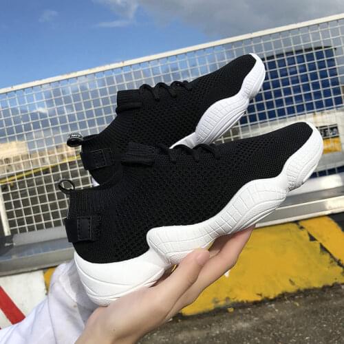 Pop Women Mesh Spring Sneakers Ladies Lace Up Stretch Fabric Platform Flat Vulcanized Casual Shoes Female Breathable Vogue