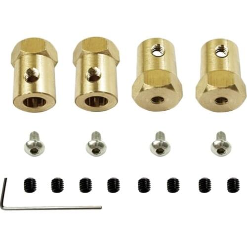 Brass Combiner Wheel Hub Hex Adapter 5mm to 12mm Copper Adapter for MN WPL Model Car WPL D12 B14 B16 B24 B36 C14 C24 MN
