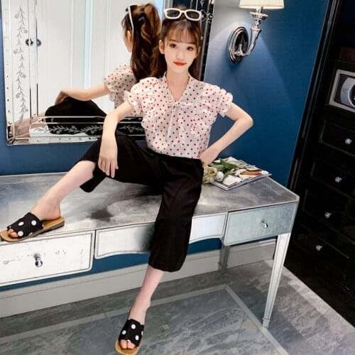 Summer 2021 Baby Girls Clothes Sets Outfits Kids Clothes Short Sleeve +Pants Children Clothing Set 3 4 5 6 7 8 9 10 11 12 Years